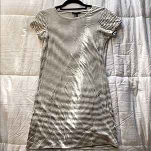 Grey and White stripped t-shirt dress